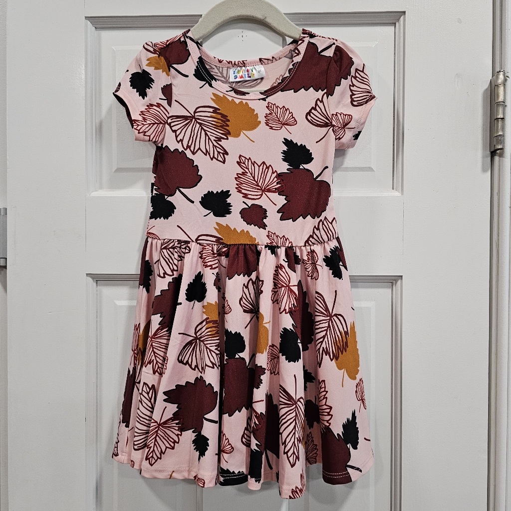 Dot Dot Smile Cap Sleeve Fall Leaves Dress Sz 2t